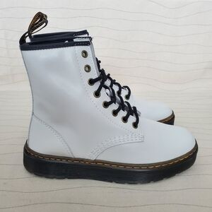 NEW Dr Martens Womens Zavala T Lamper Combat Boots Leather White Size 7